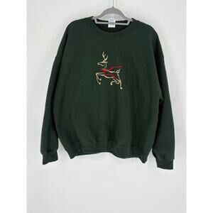 Embroidered Reindeer Sweatshirt for the Holidays or every day! 2XL